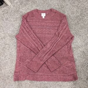 Pink cable knit sweater